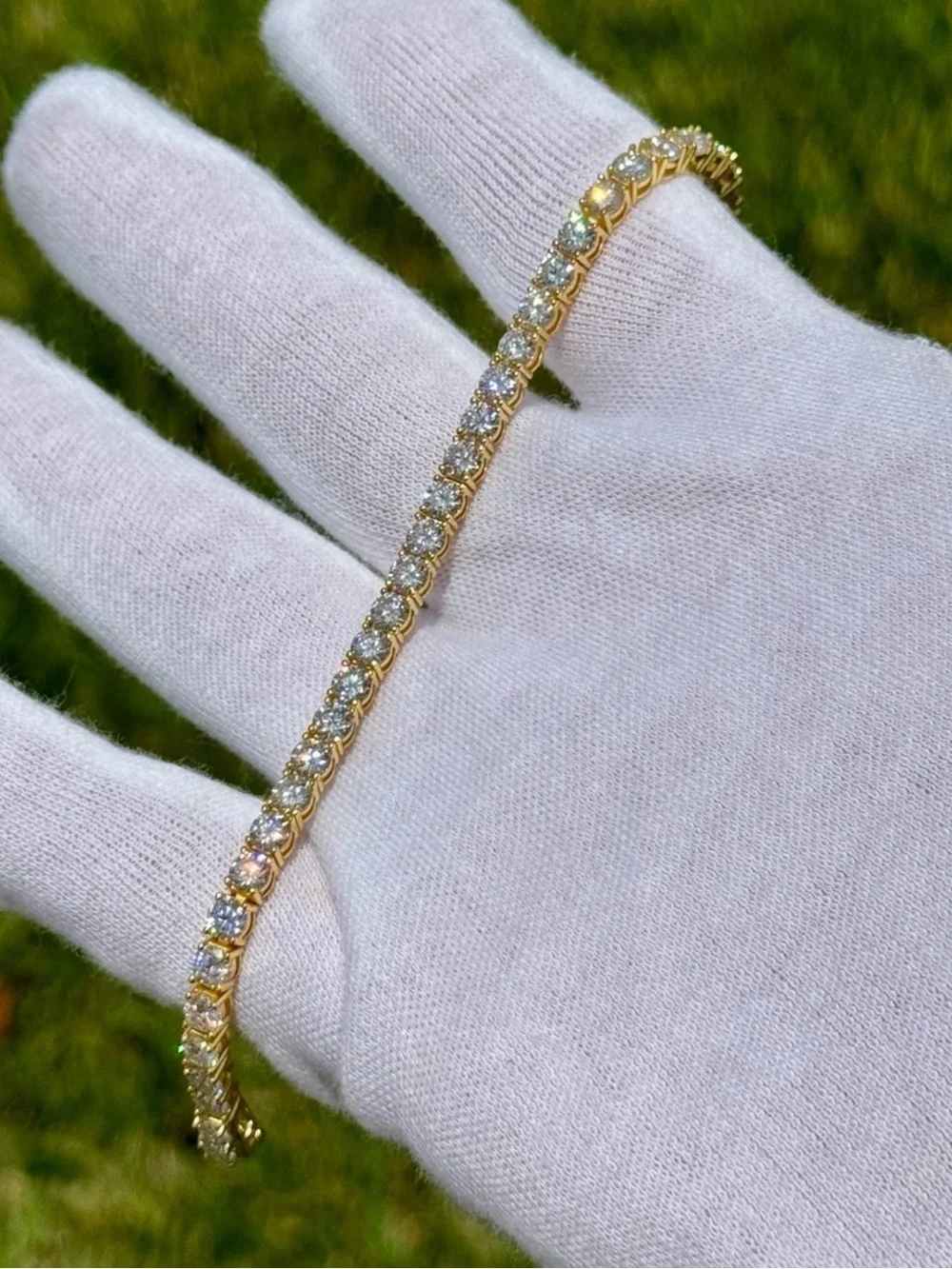 18K Gold Plated, 11.7CTW Moissanite Tennis Bracelet